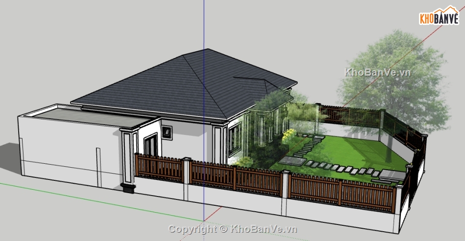 file sketchup biệt thự 1 tầng,biệt thự 1 tầng file sketchup,Model sketchup biệt thự 1 tầng,File su biệt thự 1 tầng,model su biệt thự 1 tầng